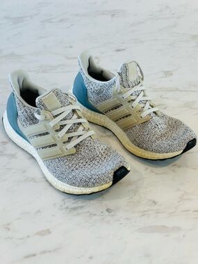 adidas Ultraboost Knit Sneakers in Blue and Grey Women’s size 6